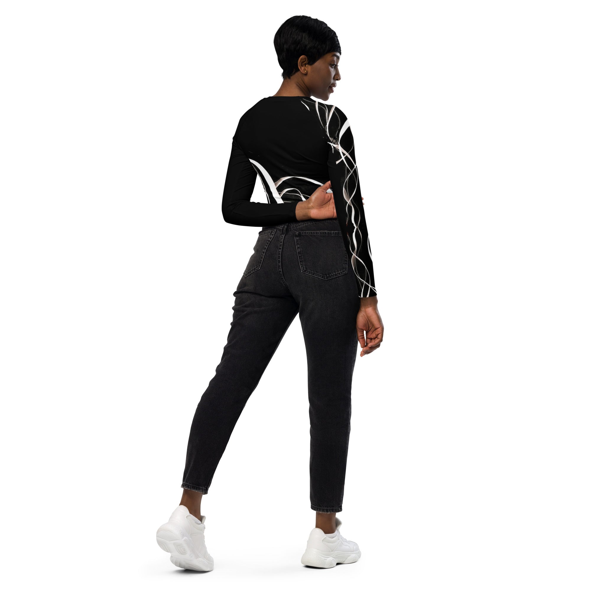 Dance crop top. Long-sleeved activewear and streetwear. Women's yoga or fitness top. La Danza by WickedYo